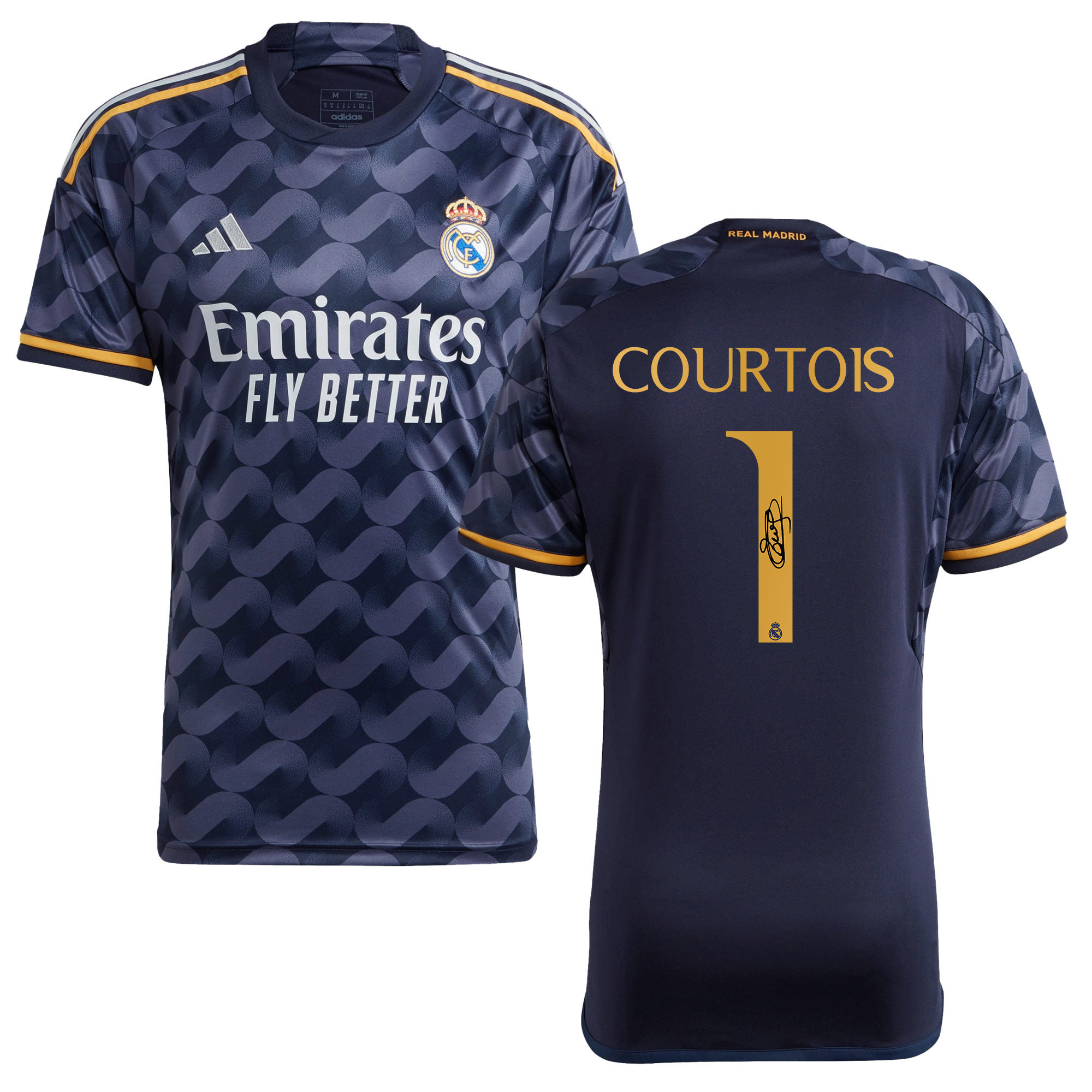 Thibaut Courtois 1 Signed Real Madrid 2023/24 Away Autographed – Men