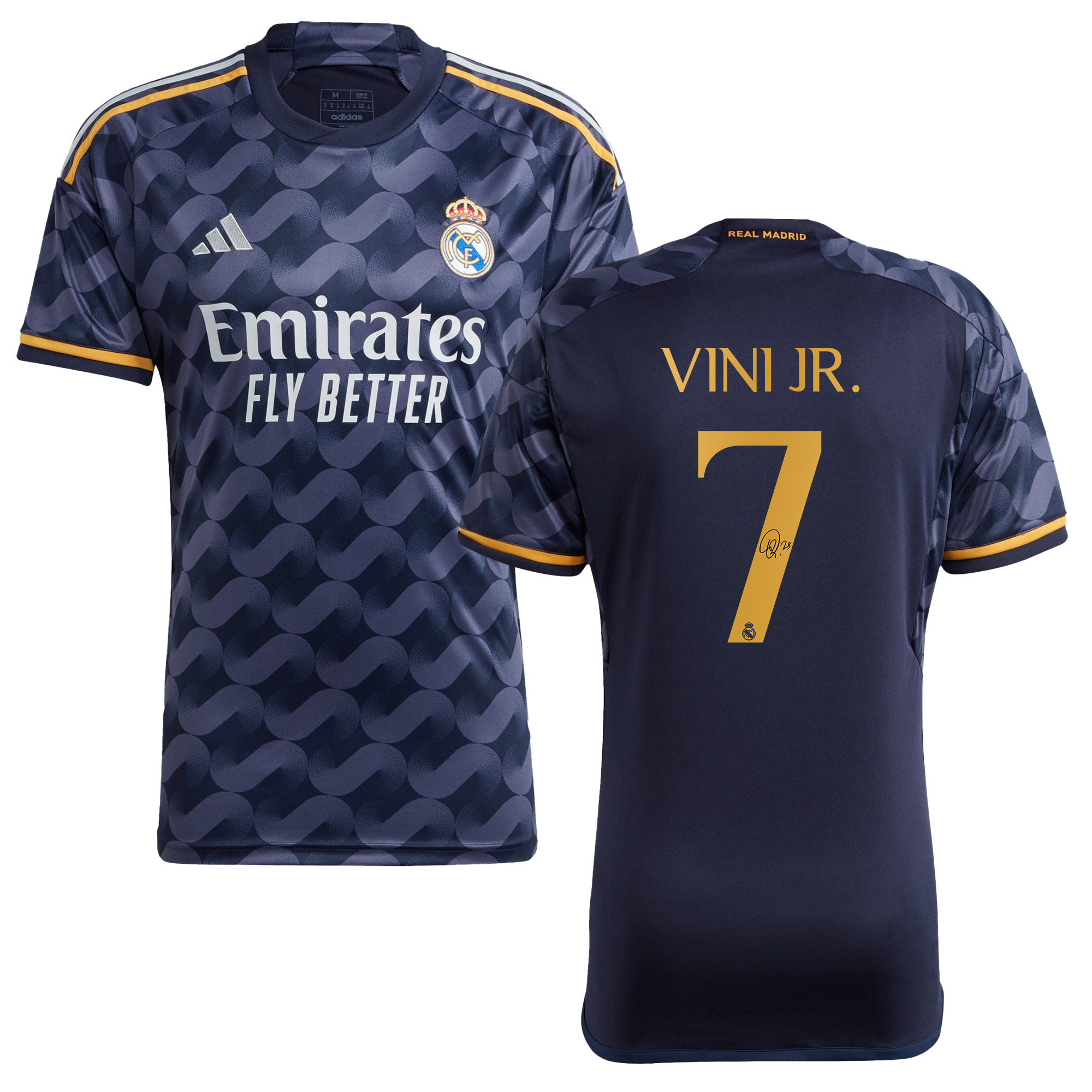 Vinicius Junior 7 Signed Real Madrid 2023/24 Away Autographed – Men