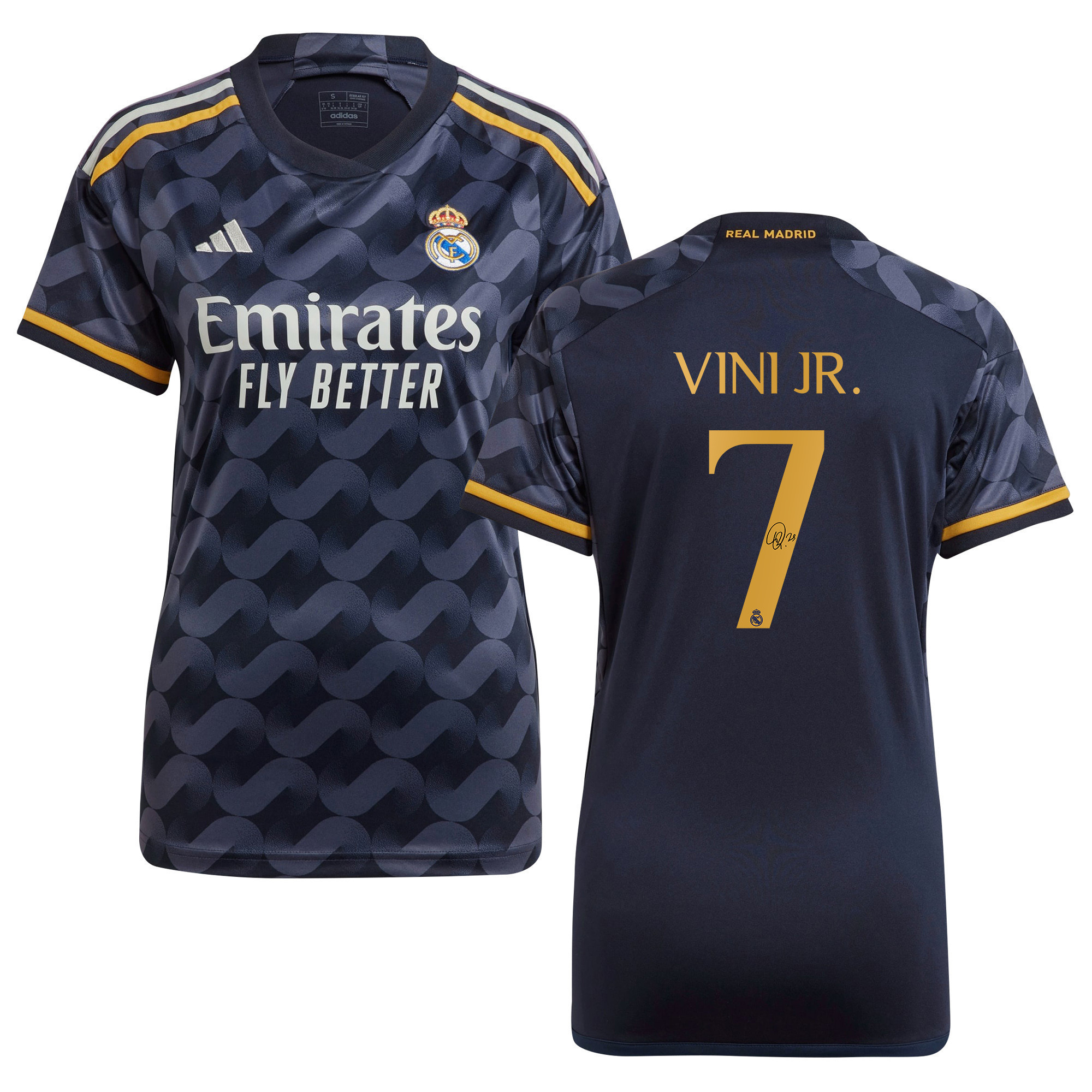 Vinicius Junior 7 Signed Real Madrid 2023/24 Away Autographed – Women