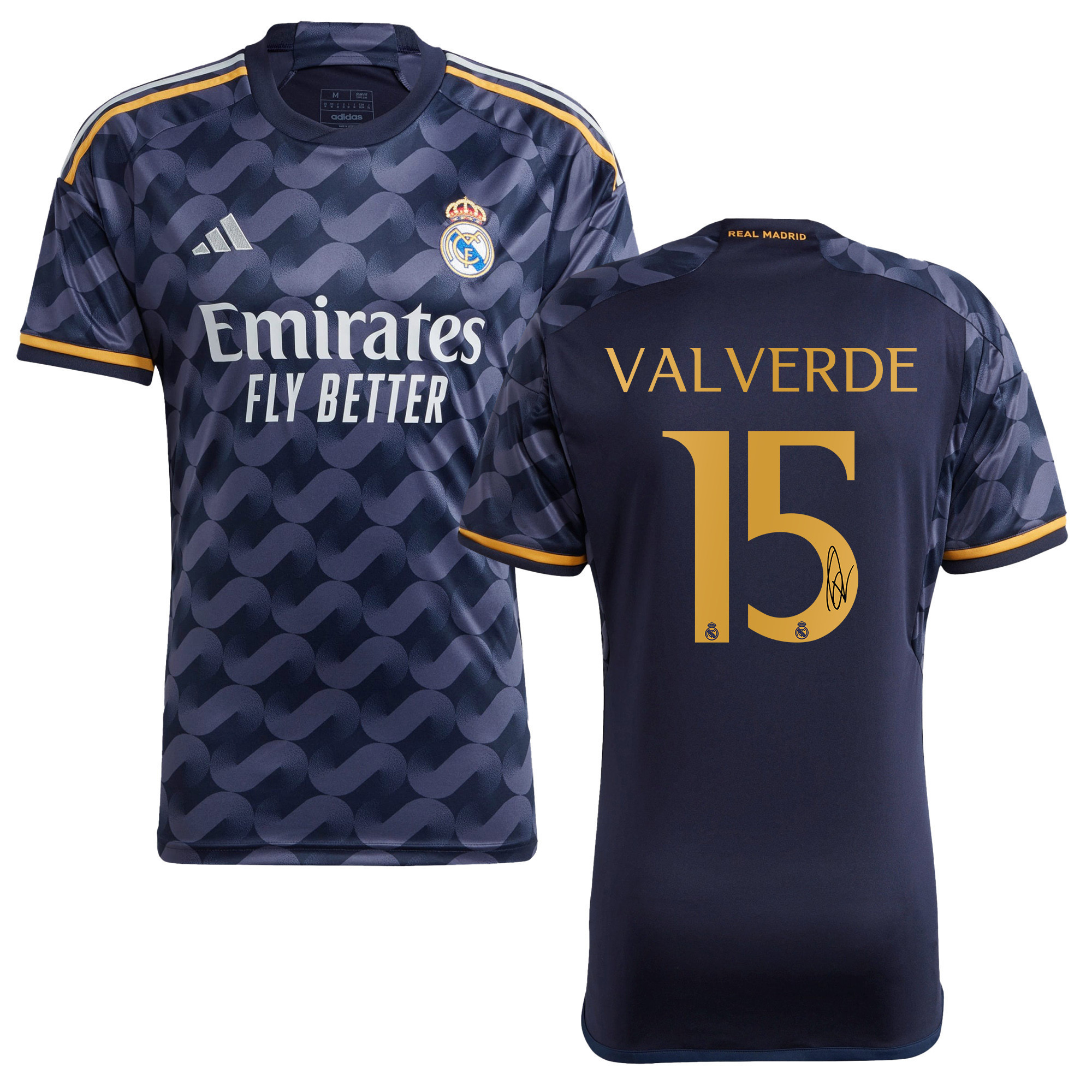 Federico Valverde 15 Signed Real Madrid 2023/24 Away Autographed – Men