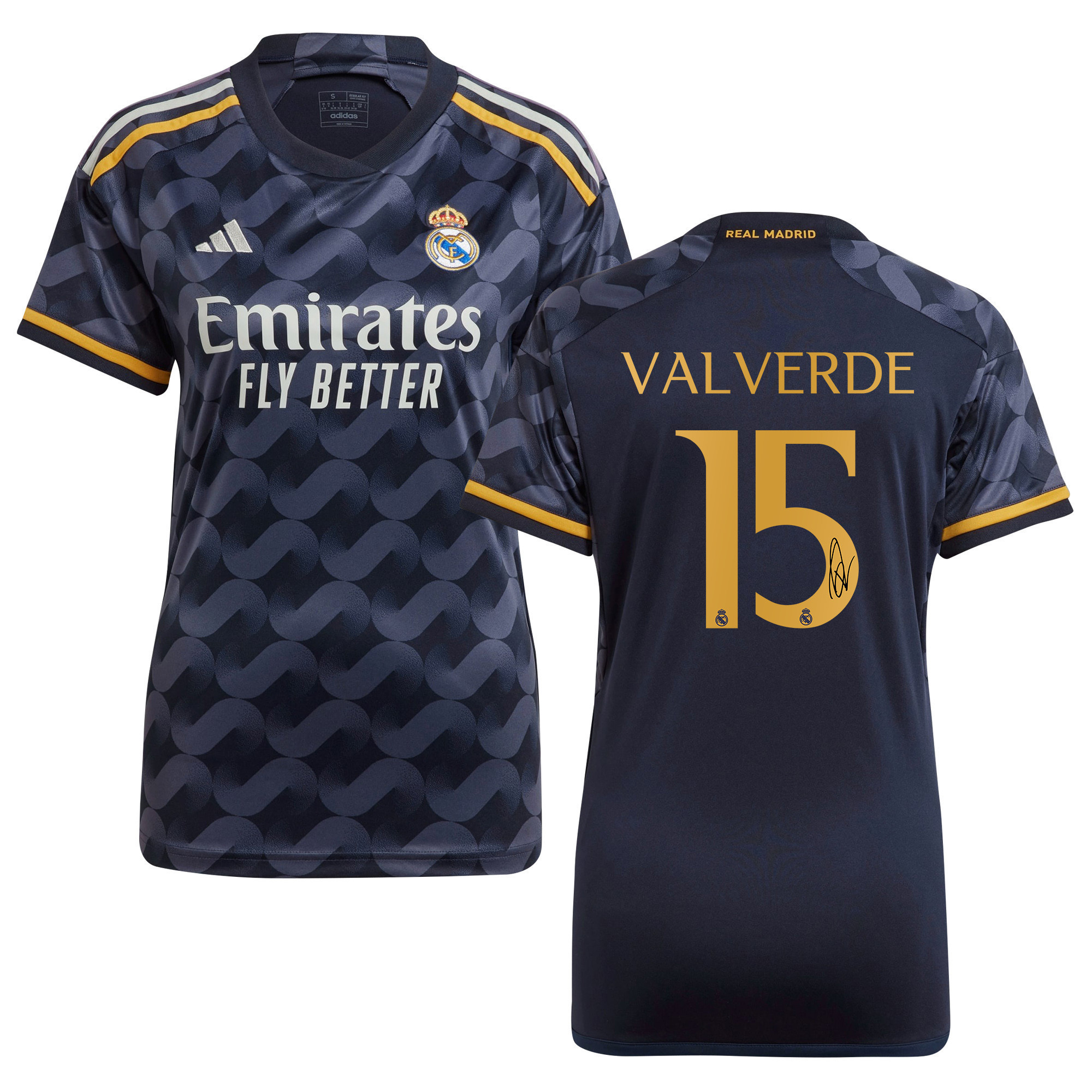 Federico Valverde 15 Signed Real Madrid 2023/24 Away Autographed – Women