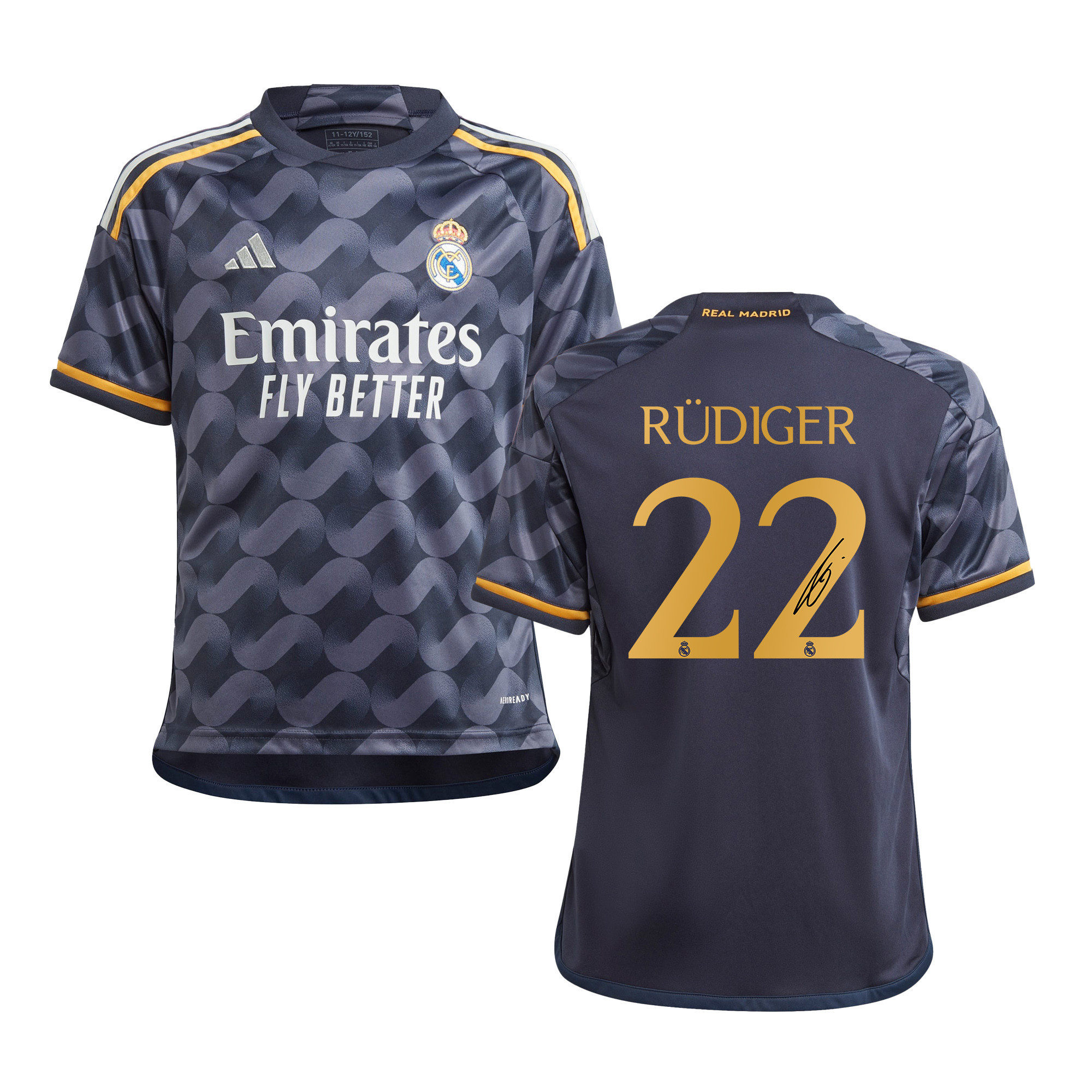 Antonio Rdiger 22 Signed Real Madrid 2023/24 YOUTH Away Autographed – Black