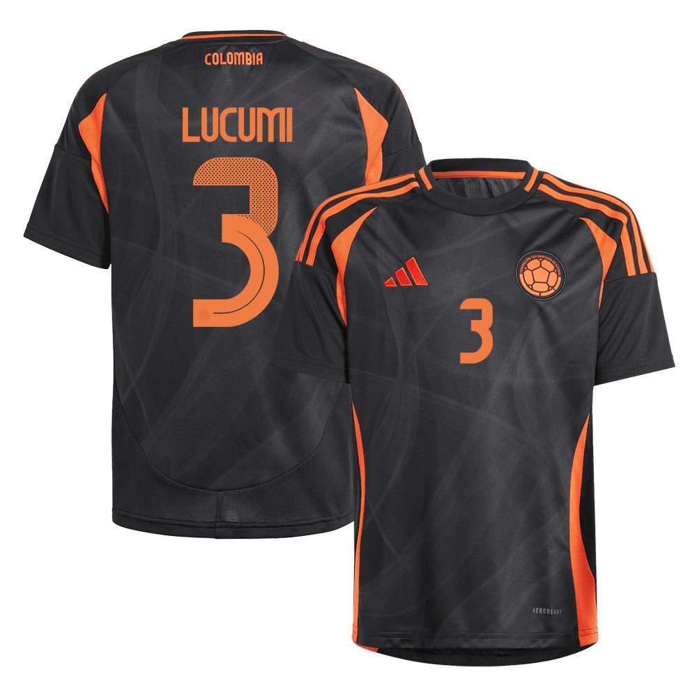 Jhon Lucumi 3 Colombia National Team 2024/25 Away YOUTH Jersey – Black