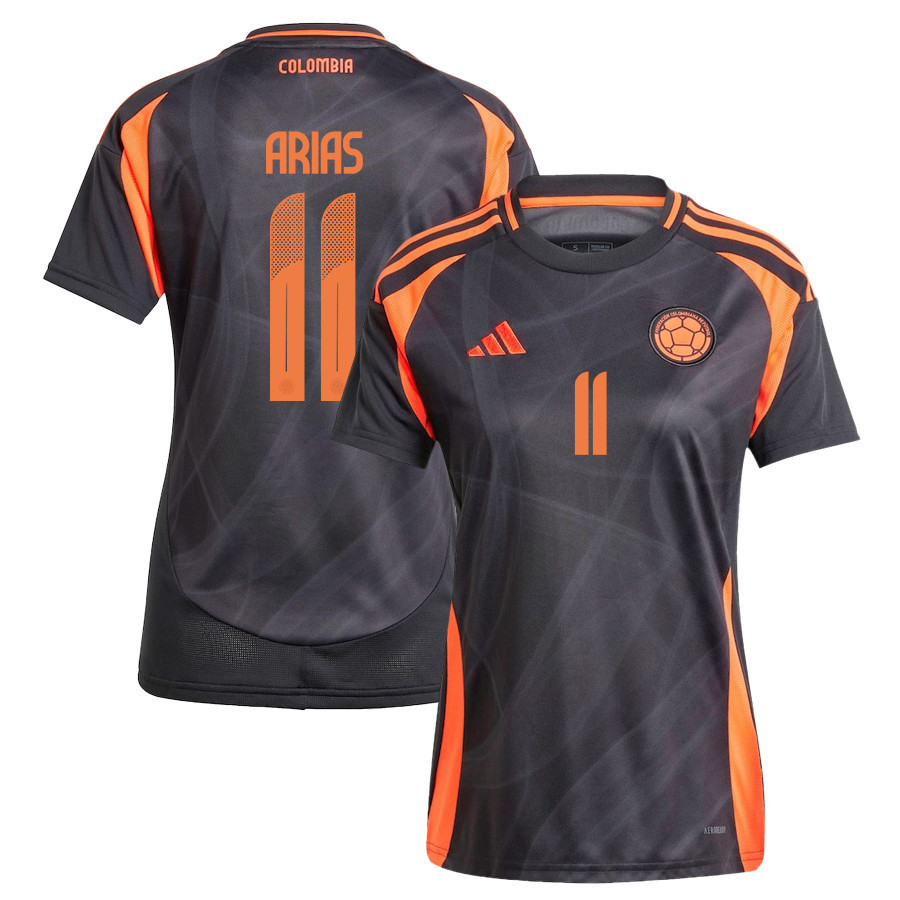 Jhon Arias 11 Colombia National Team 2024/25 Away Women Jersey – Black