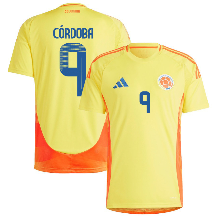 Jhon Crdoba 9 Colombia National Team 2024/25 Home Men Jersey – Yellow