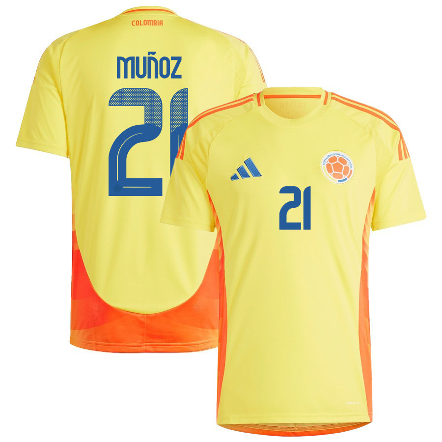 Daniel Muoz 21 Colombia National Team 2024/25 Home Men Jersey – Yellow