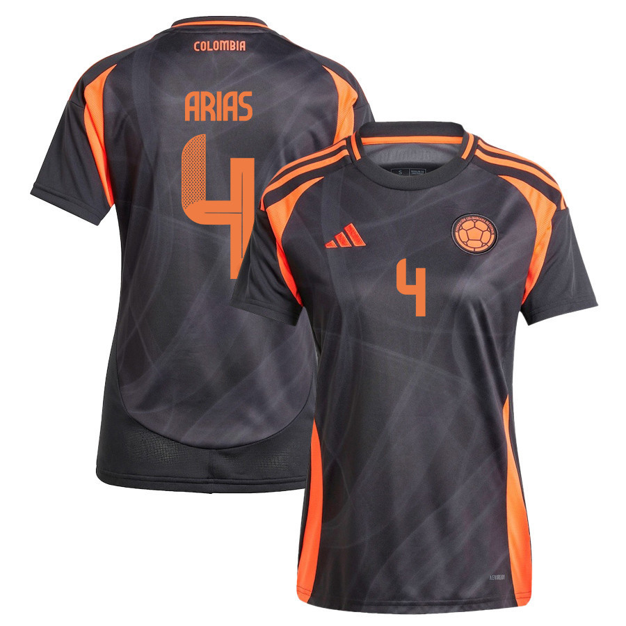 Santiago Arias 4 Colombia National Team 2024/25 Away Women Jersey – Black