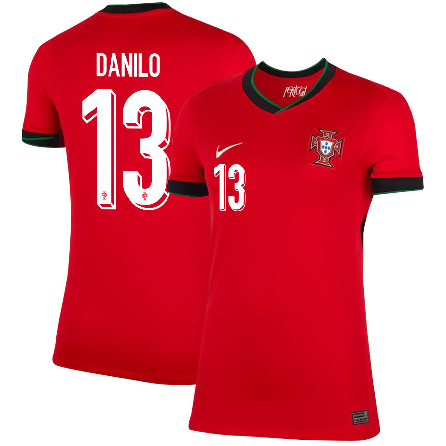 Danilo 13 Portugal National Team 2024/25 Home WOMEN Jersey – Red