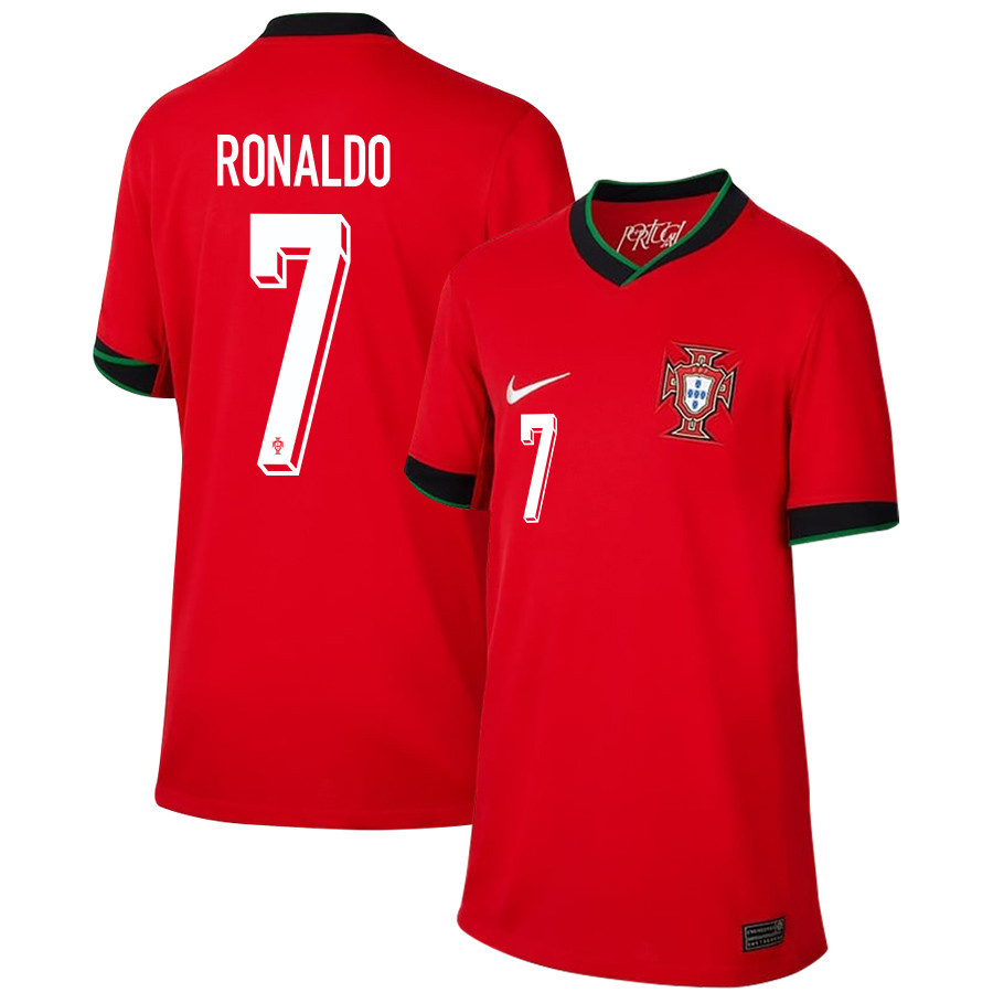 Cristiano Ronaldo 7 Portugal National Team 2024/25 Home YOUTH Jersey – Red