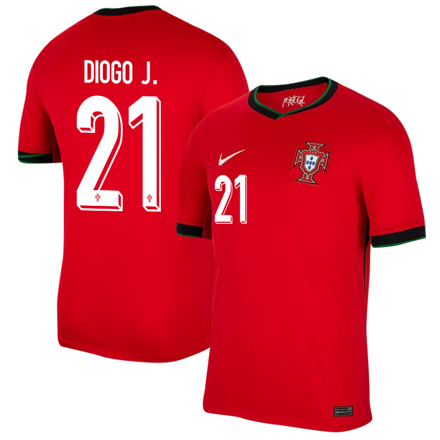 Diogo Jota 21 Portugal National Team 2024/25 Home Men Jersey – Red