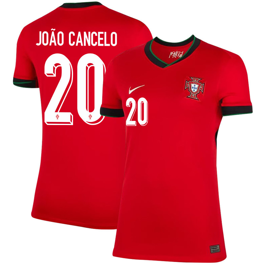 Joo Cancelo 20 Portugal National Team 2024/25 Home WOMEN Jersey – Red
