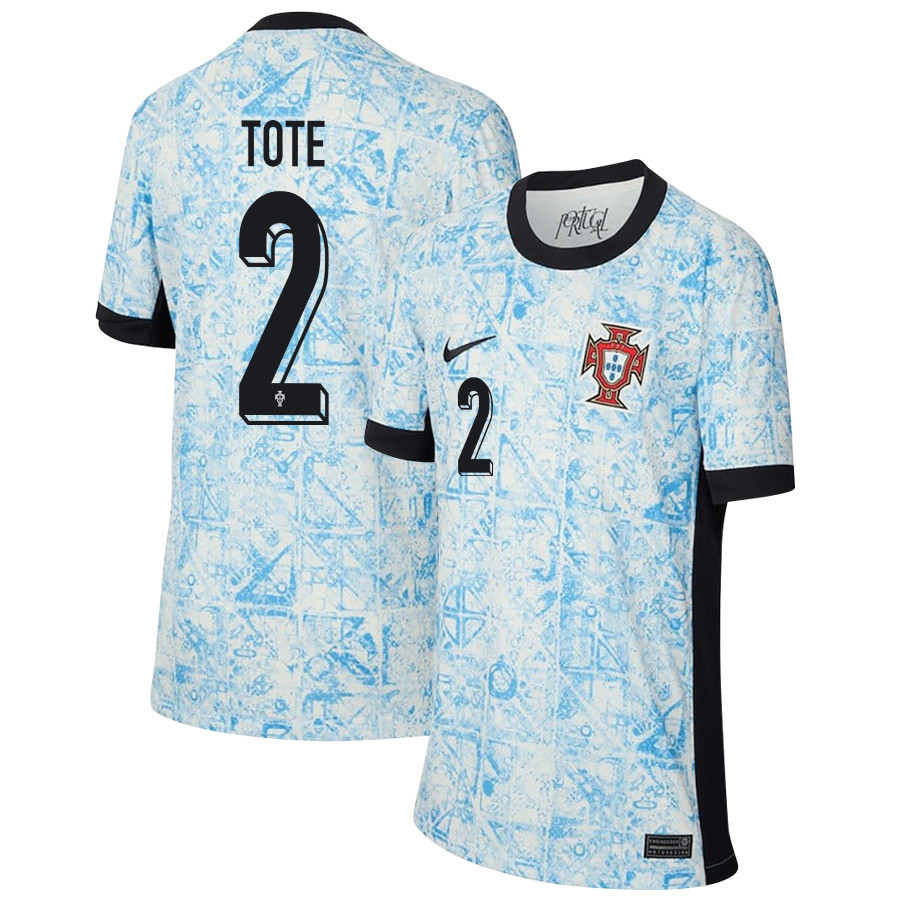 Tote Gomes 2 Portugal National Team 2024/25 Away YOUTH Jersey – Cream/Blue