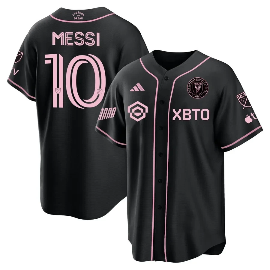 Lionel Messi Inter Miami Baseball Cool Base Jersey – Stitched Men Jersey – Black
