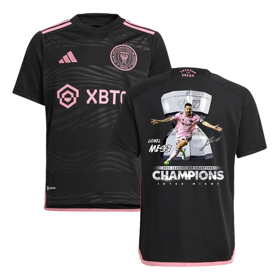 Lionel Messi 10 Inter Miami FC Leagues Cup Champions 2023 YOUTH Jersey – Black