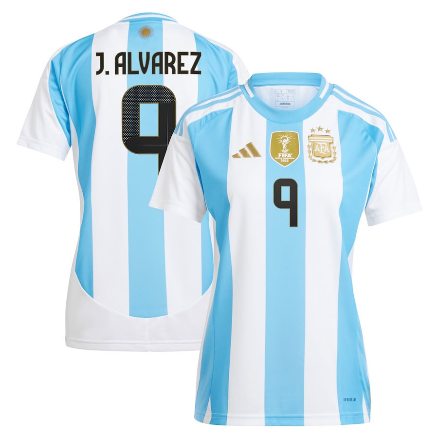 Julin lvarez 9 Argentina National Team 2024 Home Women Jersey – White