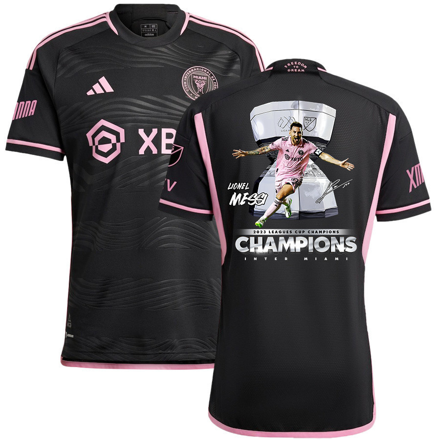 Lionel Messi 10 Inter Miami FC Leagues Cup Champions 2023 Men Jersey – Black, Player Version
