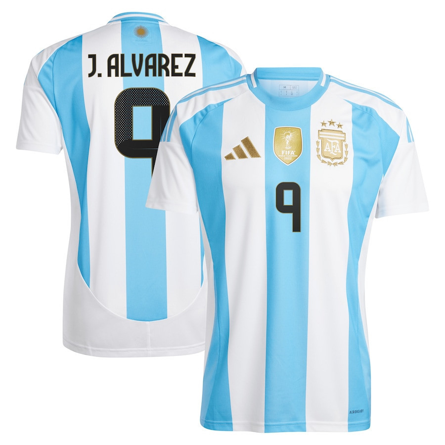 Julin lvarez 9 Argentina National Team 2024 Home Men Jersey – White
