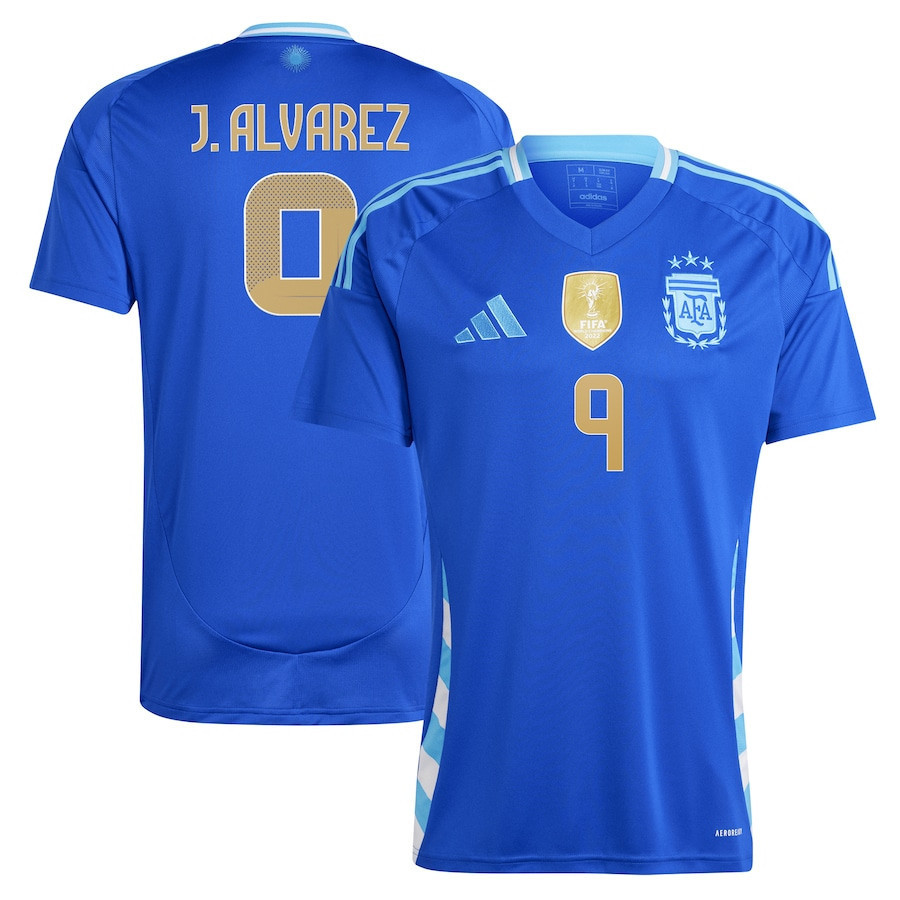 Julin lvarez 9 Argentina National Team 2024 Away Men Jersey – Blue