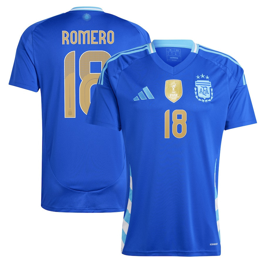 Cristian Romero 18 Argentina National Team 2024 Away Men Jersey – Blue