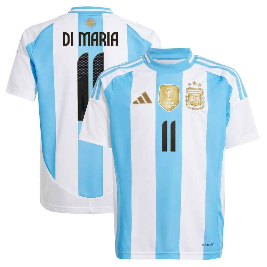 ngel Di Mara 11 Argentina National Team 2024 Home YOUTH Jersey – White