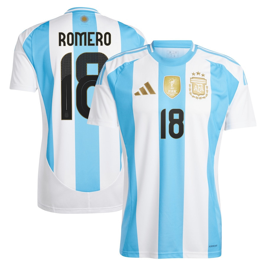 Cristian Romero 18 Argentina National Team 2024 Home Men Jersey – White