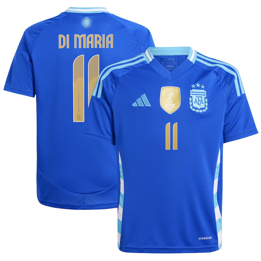 ngel Di Mara 11 Argentina National Team 2024 Away YOUTH Jersey – Blue