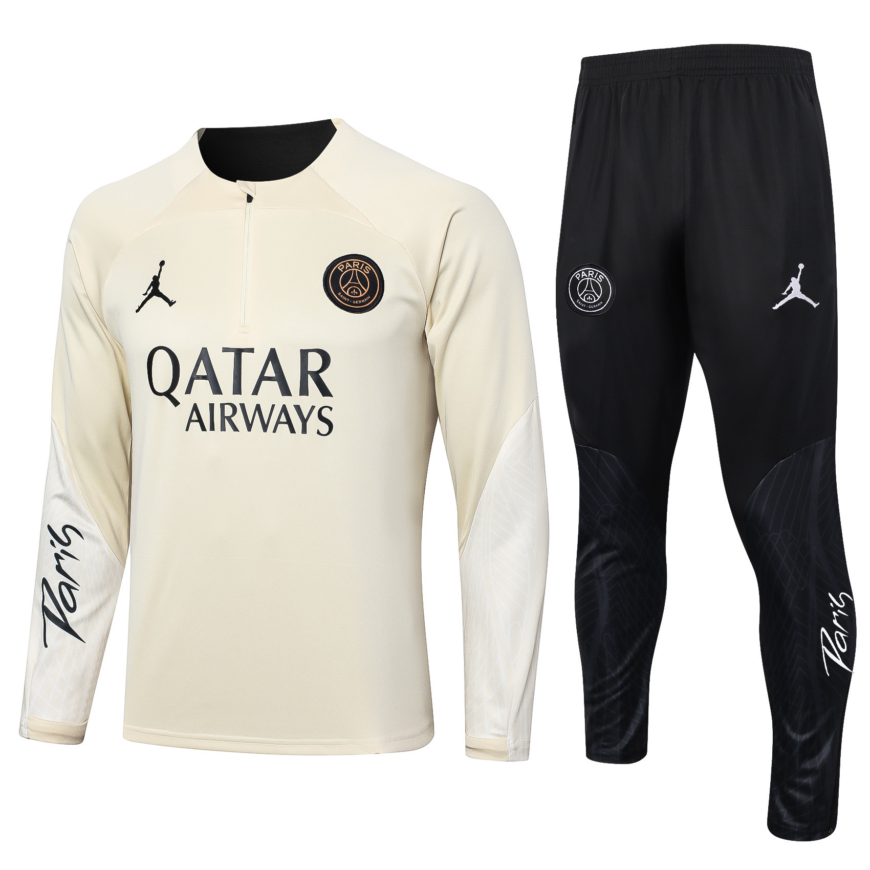 Paris Saint-Germain Training Top Set 23/24 – Beige/Black