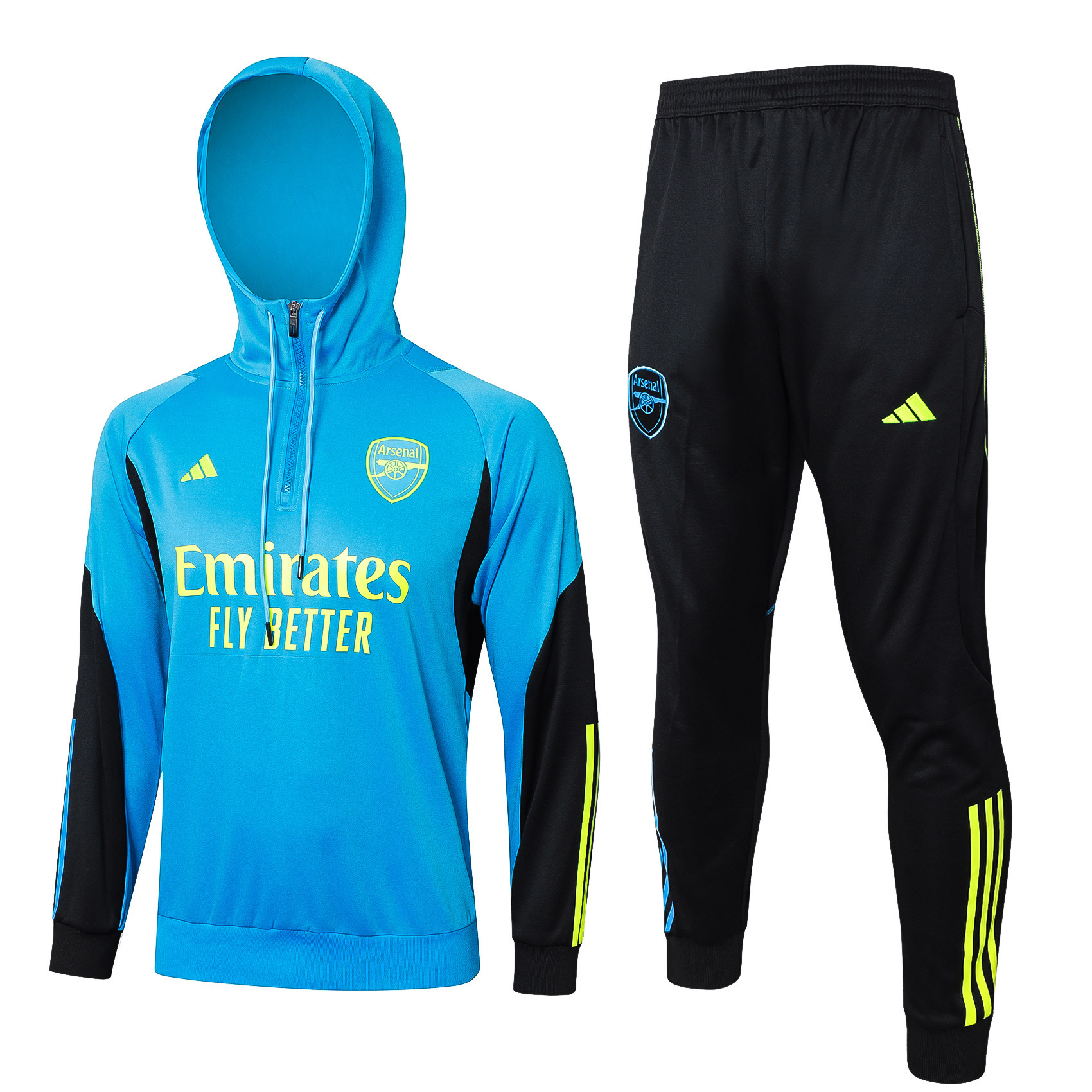 Arsenal Training Top Hooded Set 23/24 – Blue/Black