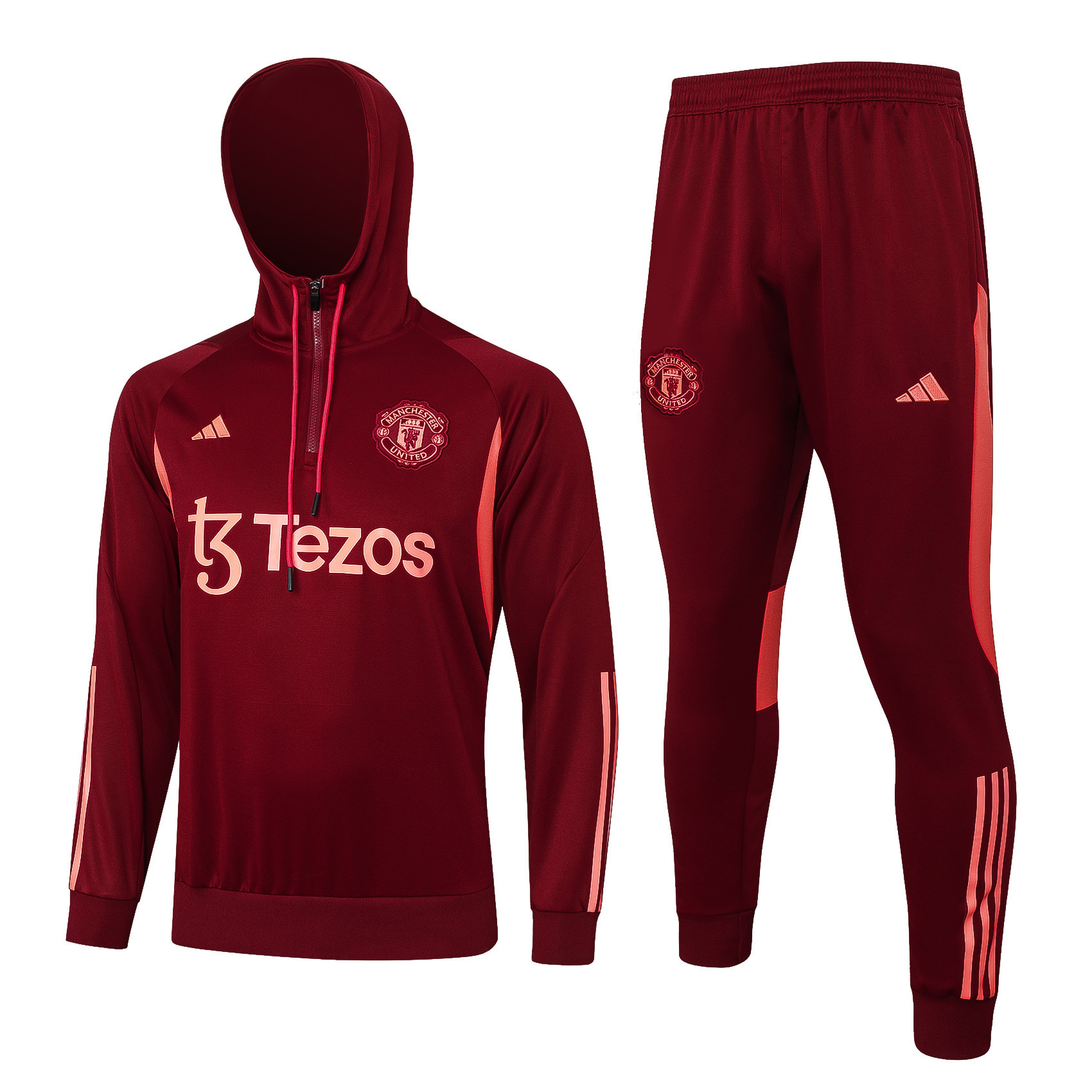 Manchester United Training Top Hooded Set 23/24 – Royal Red