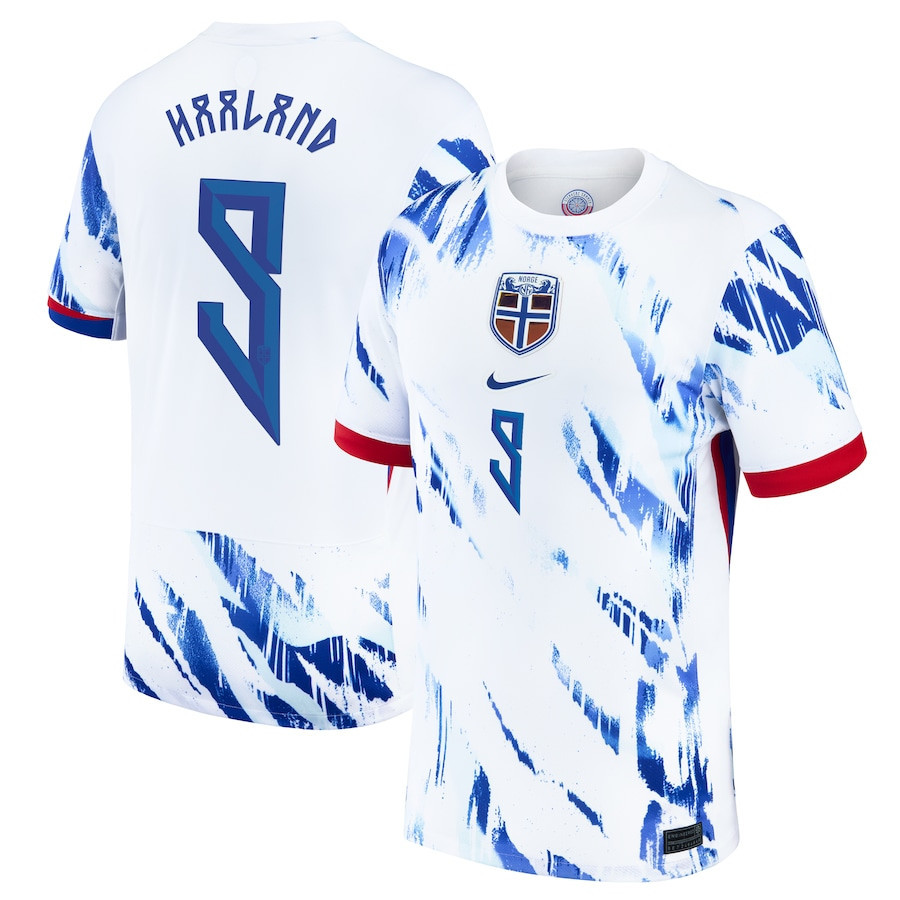 Erling Haaland 9 Norway National Team 2024 Away Men Jersey – White
