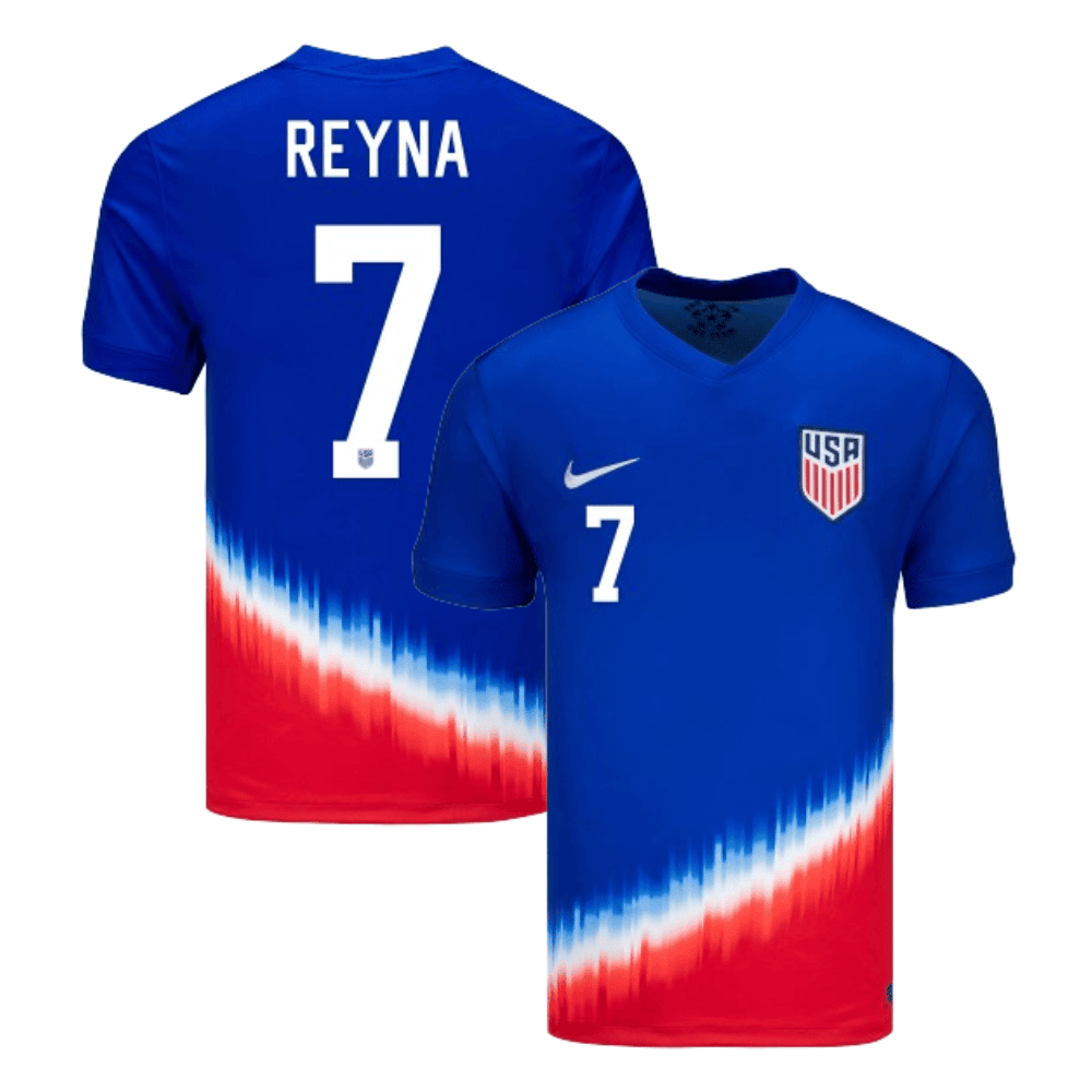 Giovanni Reyna 7 USMNT 2024 American Icon Away Men Jersey – Blue