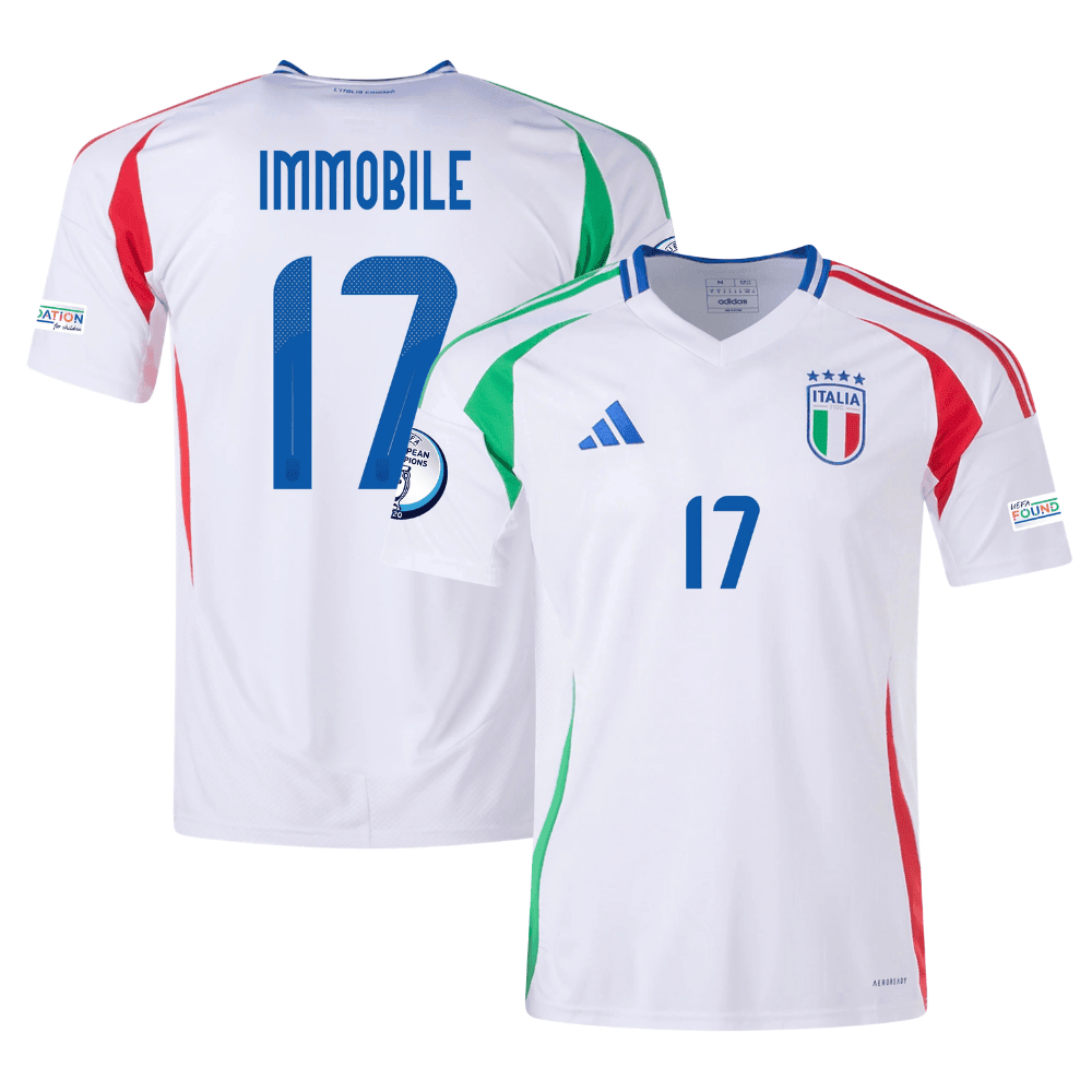 Ciro Immobile 17 Italy National Team 2024 Away Men Jersey – White