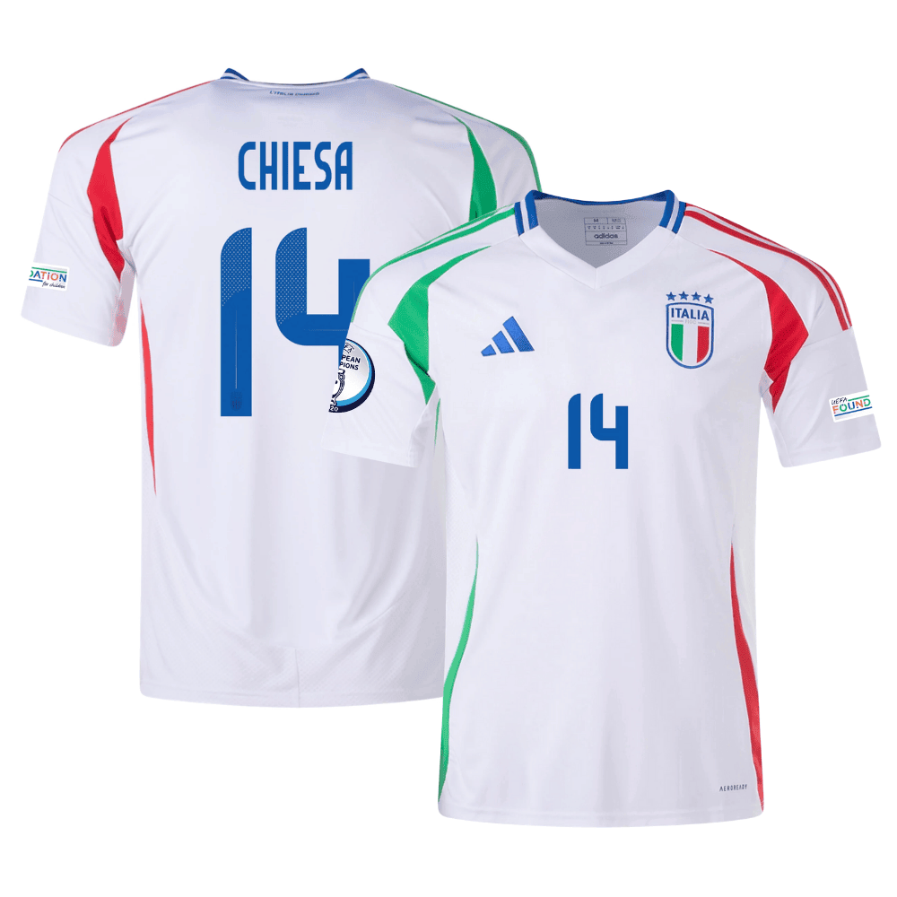 Federico Chiesa 14 Italy National Team 2024 Away Men Jersey – White