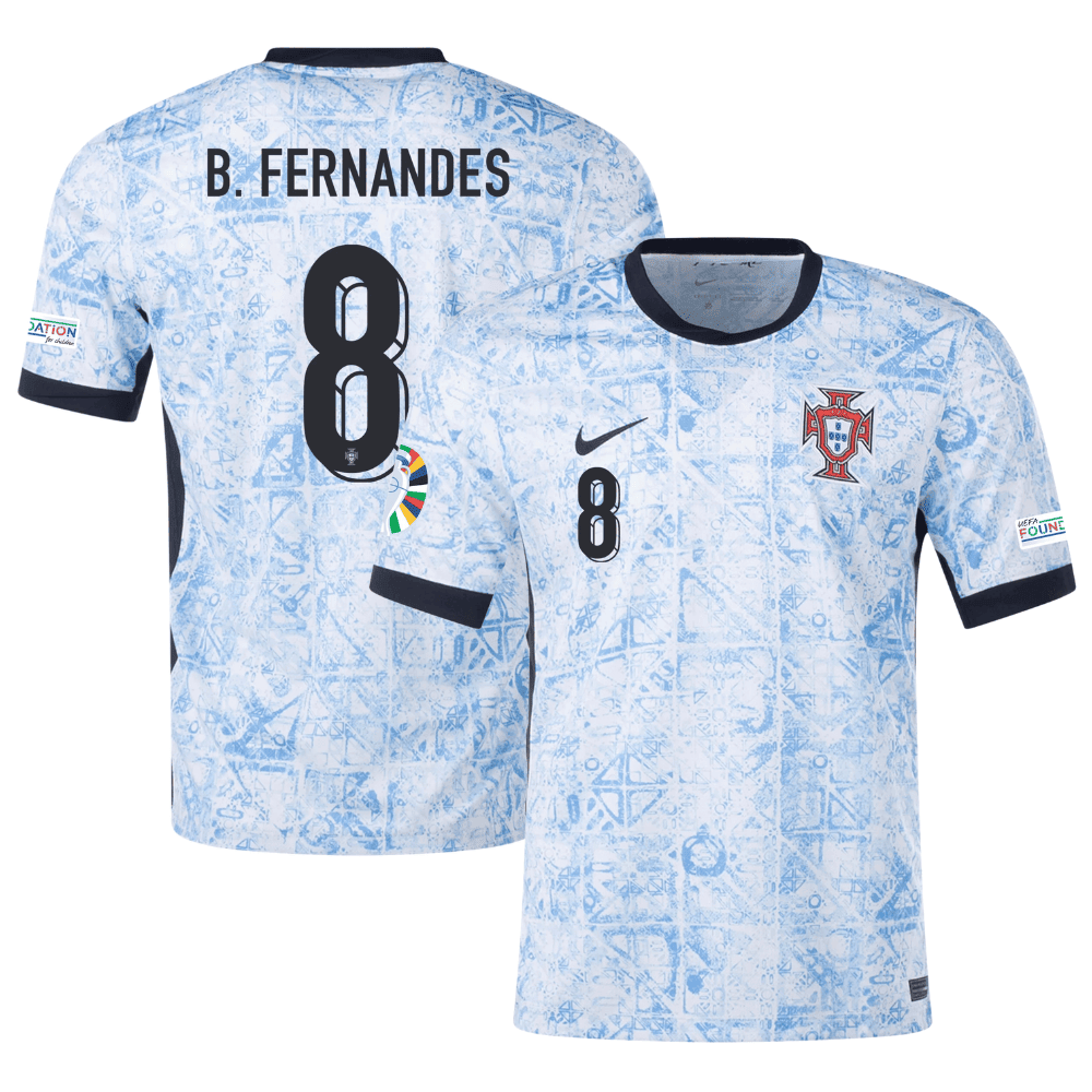 Bruno Fernandes 8 Portugal National Team 2024 Away Men Jersey – Cream