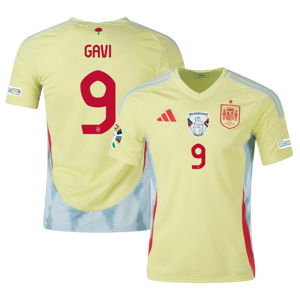 Gavi 9 Spain National Team 2024 Away Men Jersey – Yellow