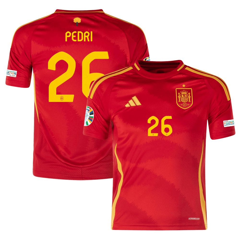 Pedri 26 Spain National Team 2024 Home YOUTH Jersey – Scarlet