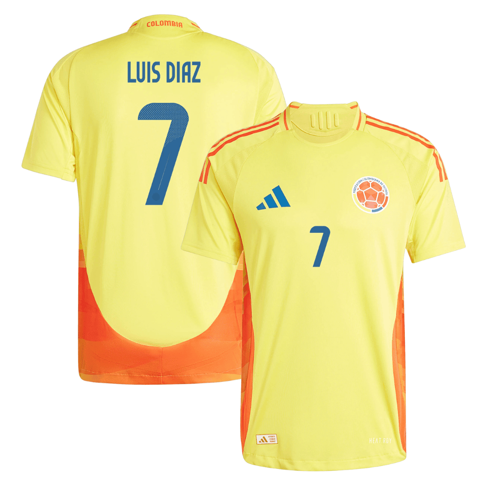 Luis Daz 7 Colombia National Team 2024 Home Men Jersey – Yellow