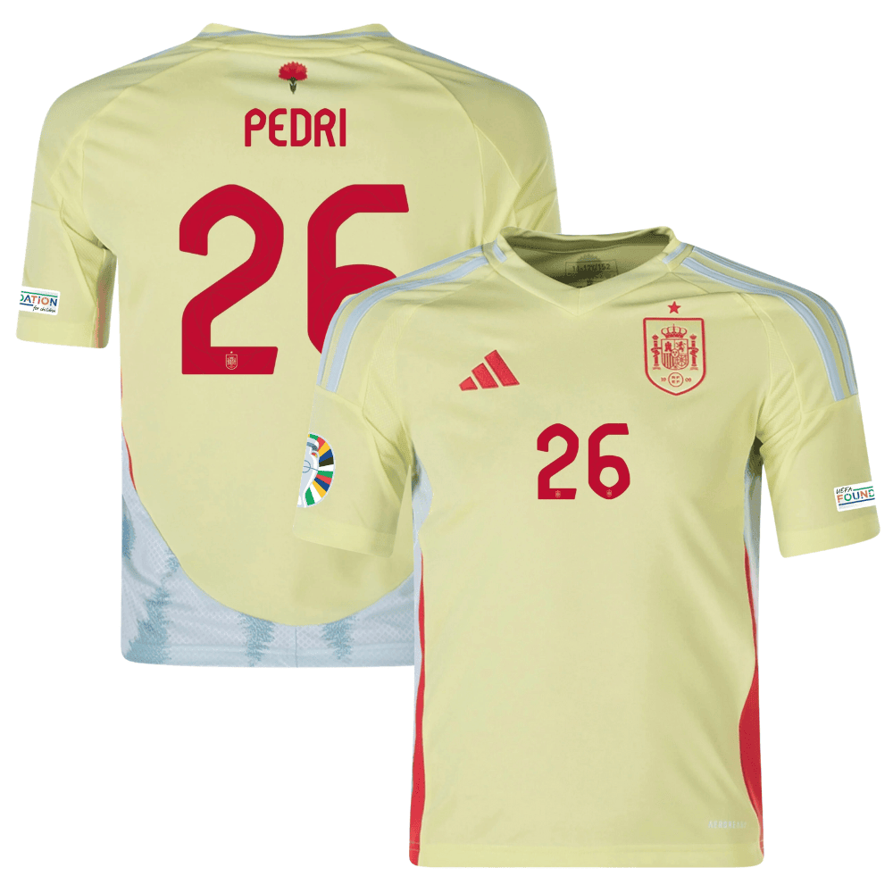 Pedri 26 Spain National Team 2024 Away YOUTH Jersey – Yellow