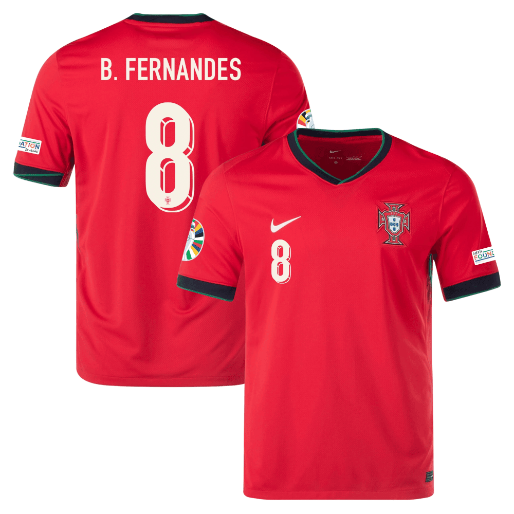 Bruno Fernandes 8 Portugal National Team 2024 Home Men Jersey – Red
