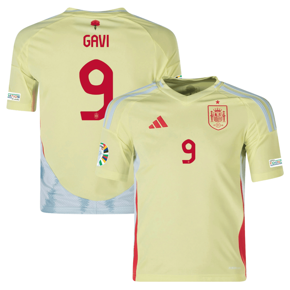 Gavi 9 Spain National Team 2024 Away YOUTH Jersey – Yellow