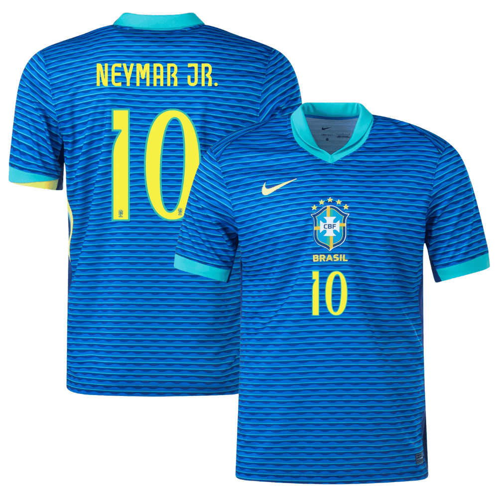 Neymar Jr. 10 Brazil National Team 2024 Away Stadium Men Jersey – Blue