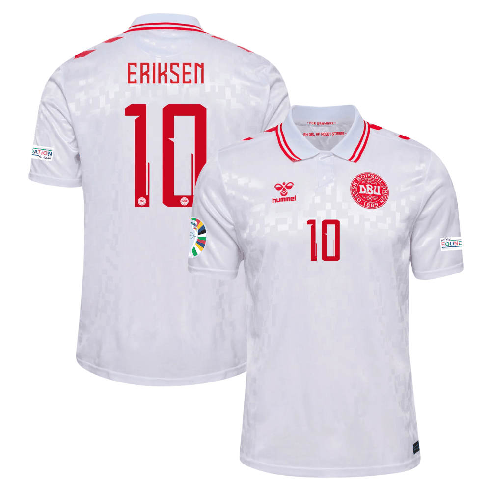 Christian Eriksen 10 Denmark National Team 2024 Away Stadium Men Jersey – White