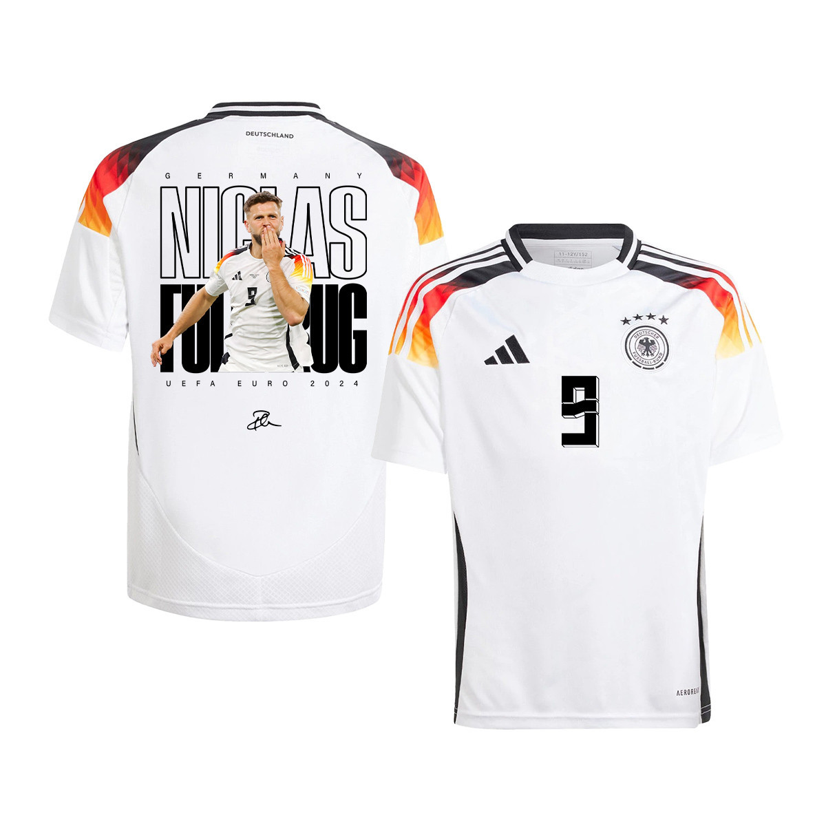 Niclas Fllkrug 9 Signed Goal Germany National Team 2024 Home YOUTH Jersey – White
