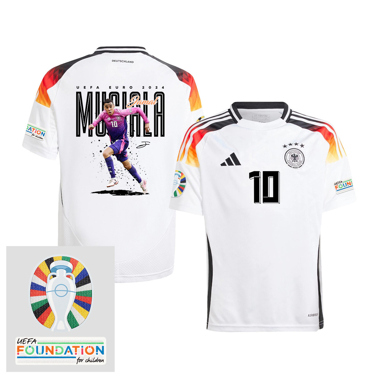 Jamal Musiala 10 The Best Attacking Player Germany 2024/25 YOUTH Jersey – UEFA Foundation Patch