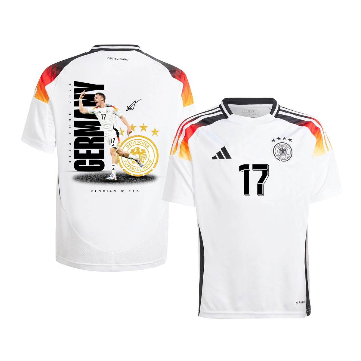 Florian Wirtz 17 Signed Game-changer Germany National Team 2024 Home YOUTH Jersey – White