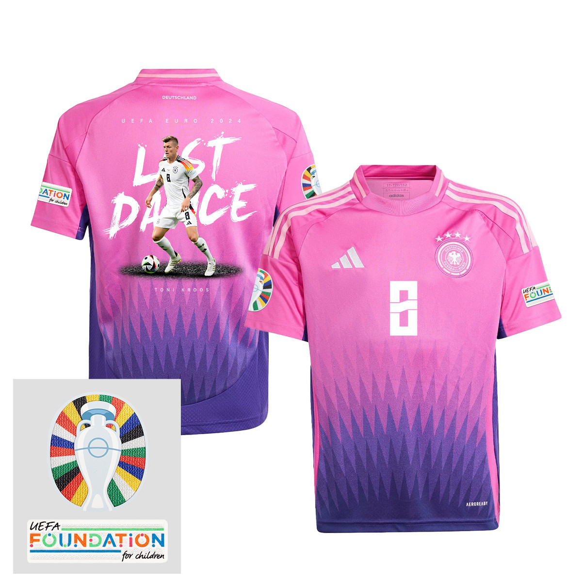 Toni Kroos 8 Last Dance of a Legend Germany 2024/25 YOUTH Jersey – UEFA Foundation Patch