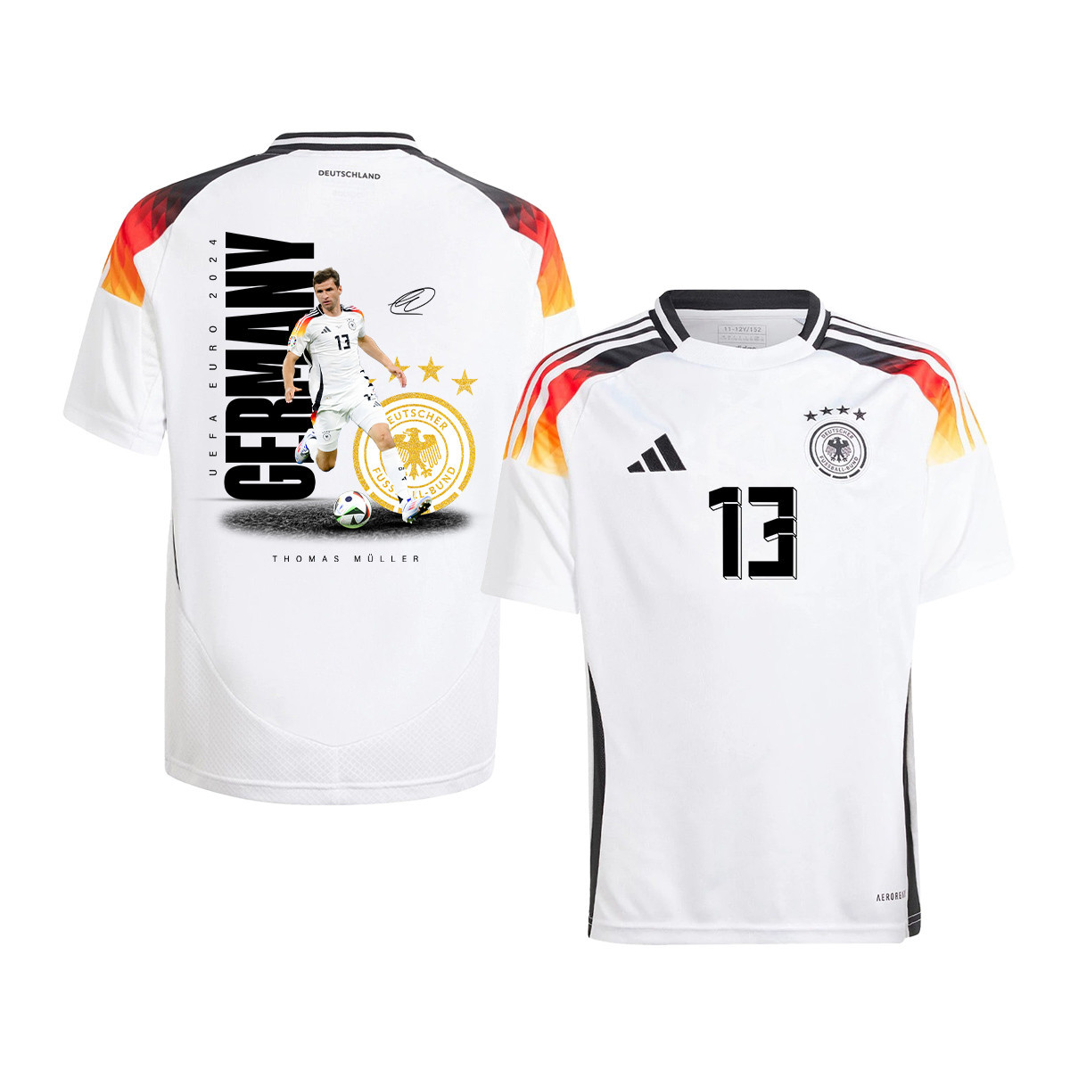 Thomas Mller 13 Signed Iconic Germany National Team 2024 Home YOUTH Jersey – White