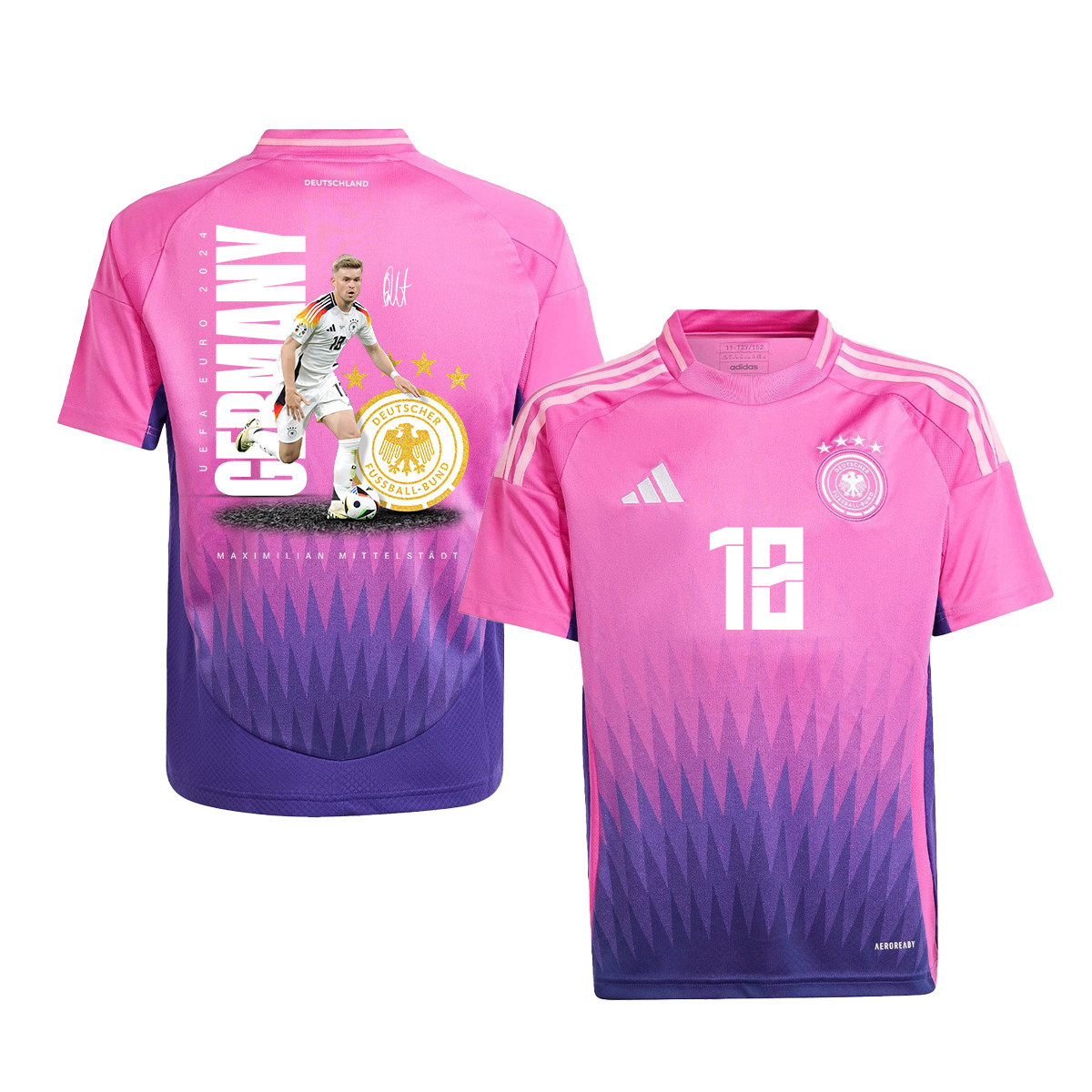 Maximilian Mittelstdt 18 Signed Game-changer Germany National Team 2024 Away YOUTH Jersey – Purple