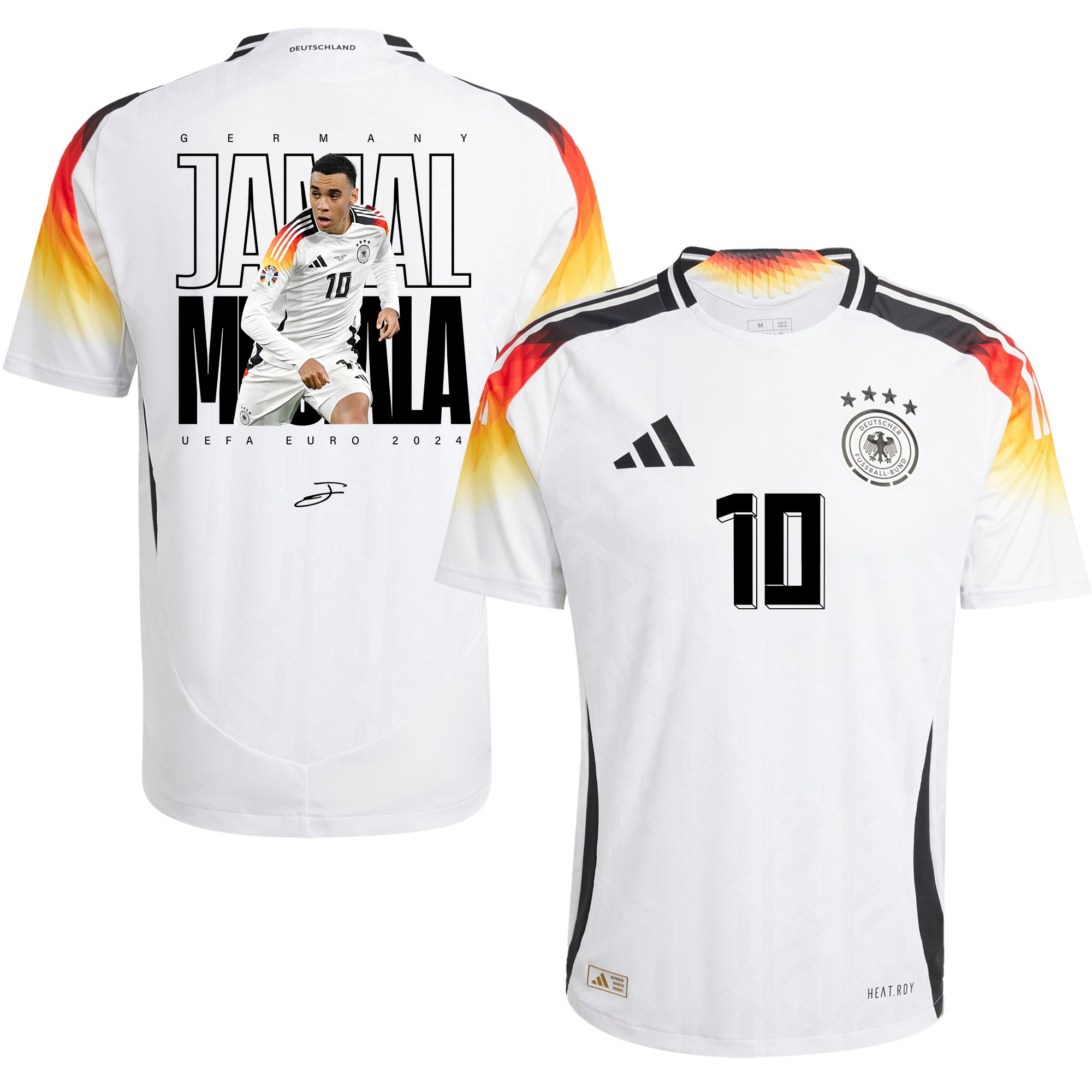 Jamal Musiala 10 Signed Germany National Team 2024 Young Talent Home Men Jersey – White