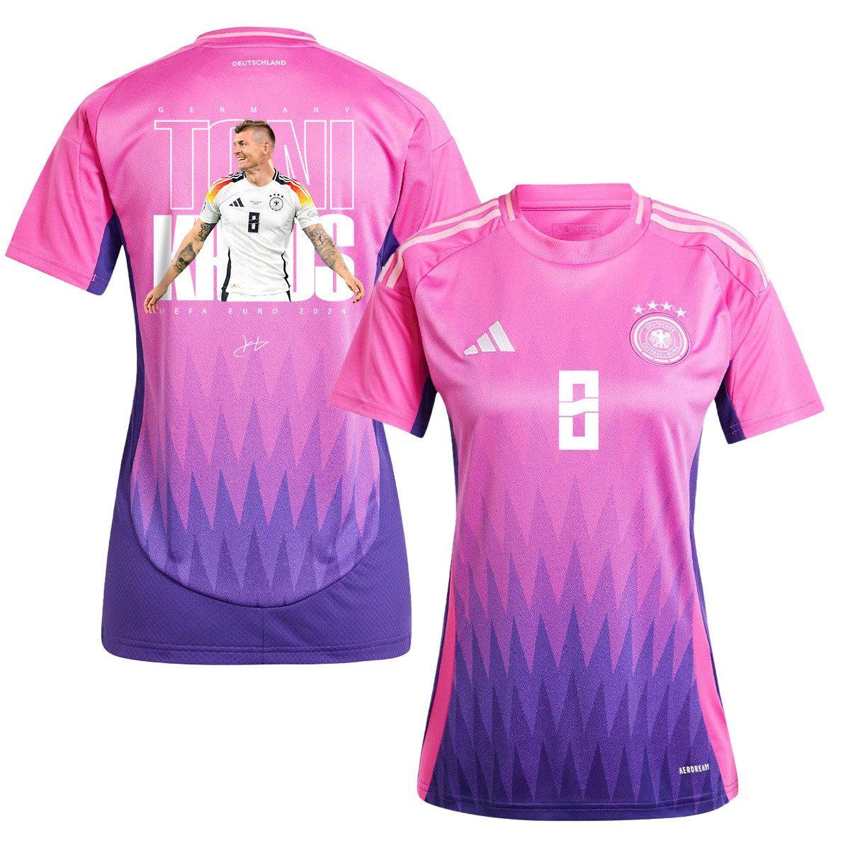 Toni Kroos 8 Signed Legacy Germany National Team 2024 Away WOMEN Jersey – Purple